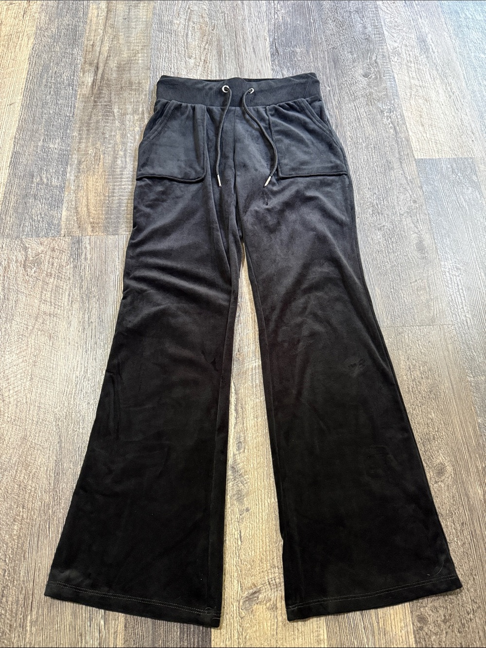Bebe Black Velour Rhinestone Tracksuit Women’s Size XS Hoodie & Pants - Picture 7 of 12